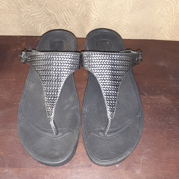 Fitflop Womens Silver Leather Sandals 42EU, 10US - Picture 1 of 5